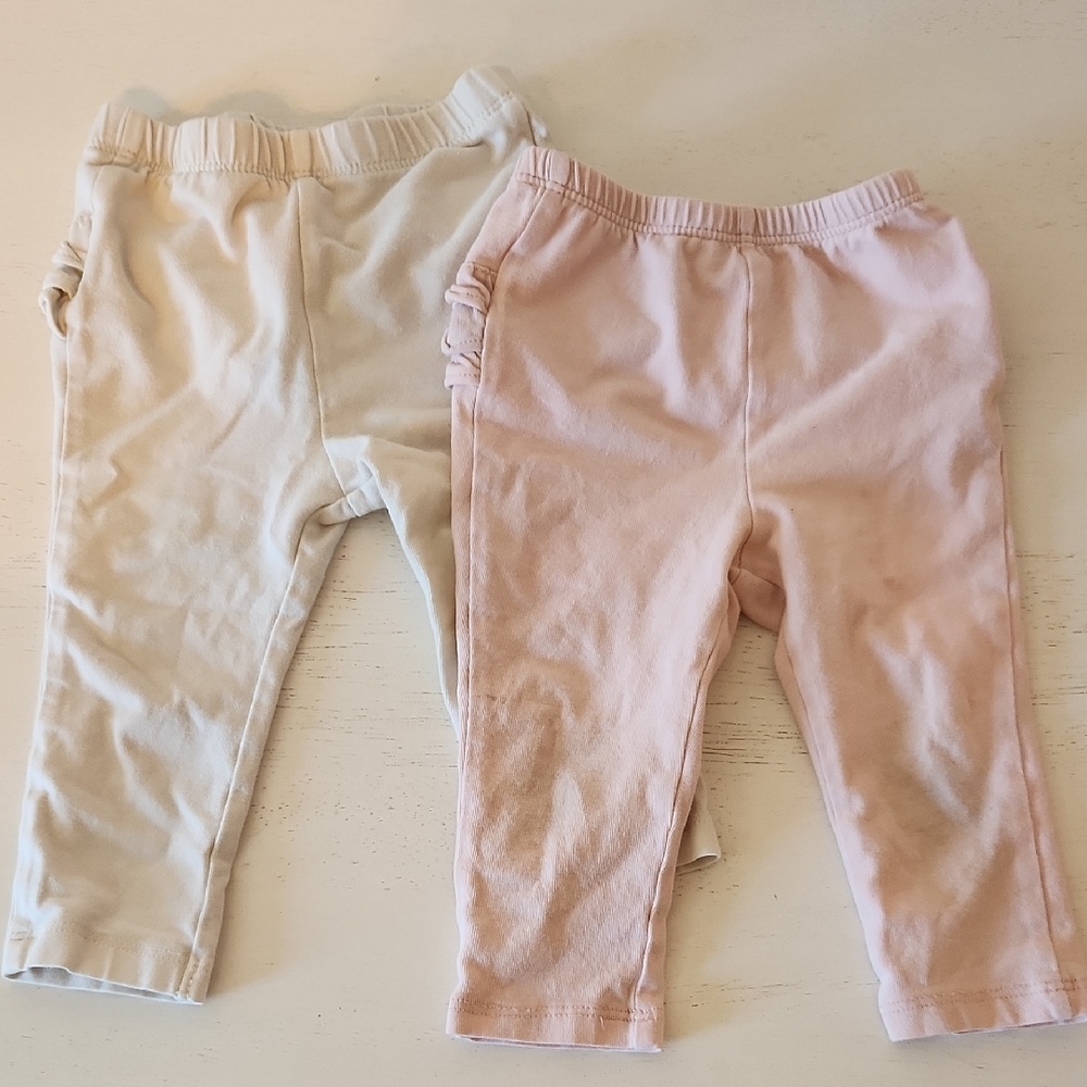 Old Navy Cream and Pink Kids Leggings